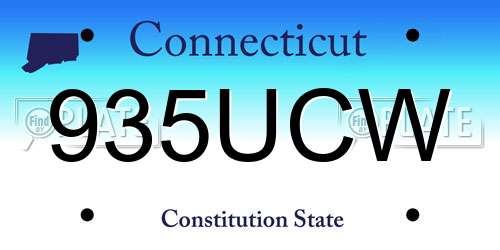 935UCW Connecticut License Plate
