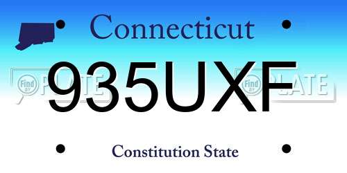 935UXF Connecticut License Plate
