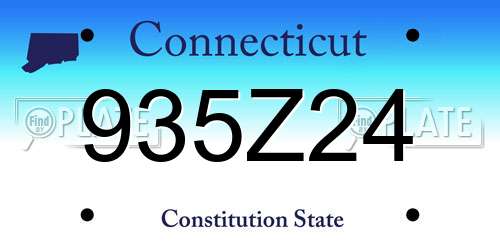 935Z24 Connecticut License Plate