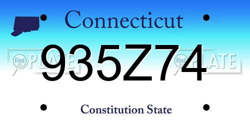 935Z74 Connecticut License Plate