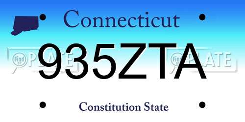 935ZTA Connecticut License Plate