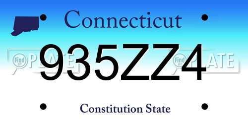 935ZZ4 Connecticut License Plate