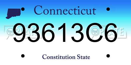 93613C6 Connecticut License Plate
