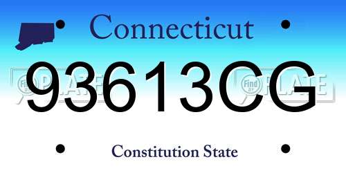 93613CG Connecticut License Plate