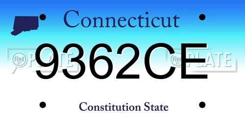 9362CE Connecticut License Plate