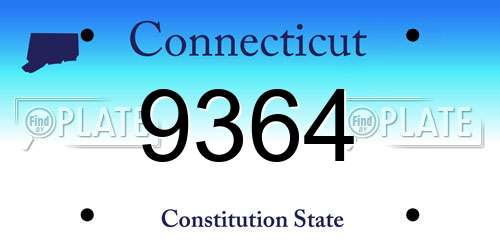 9364 Connecticut License Plate
