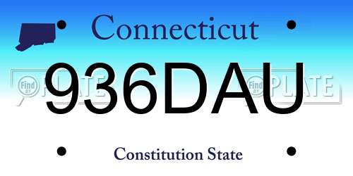 936DAU Connecticut License Plate