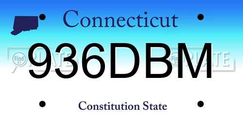 936DBM Connecticut License Plate