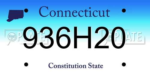 936H20 Connecticut License Plate