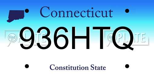 936HTQ Connecticut License Plate