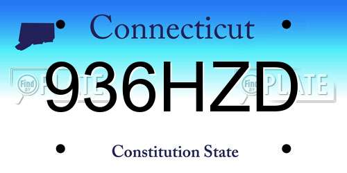 936HZD Connecticut License Plate