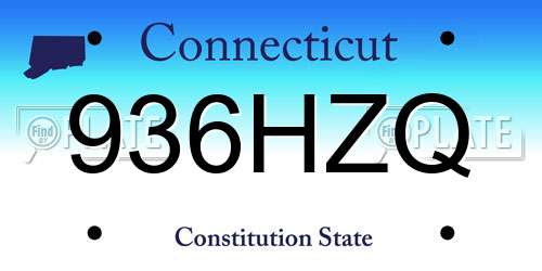 936HZQ Connecticut License Plate