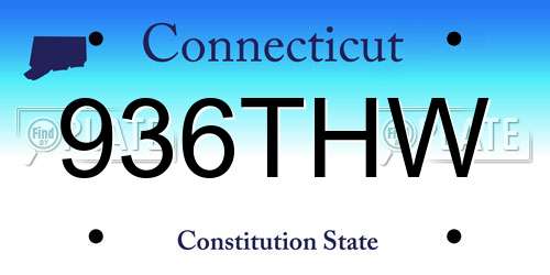 936THW Connecticut License Plate