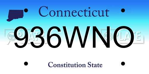 936WNO Connecticut License Plate