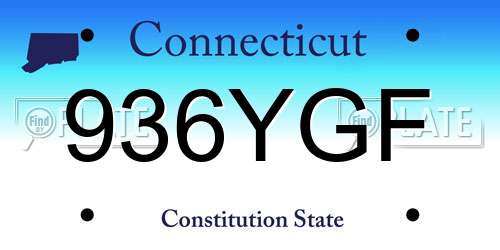 936YGF Connecticut License Plate