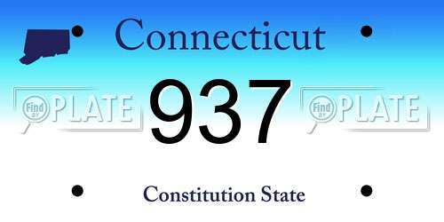 937 Connecticut License Plate