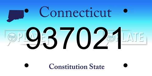 937021 Connecticut License Plate