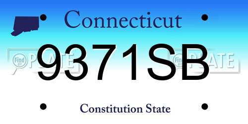 9371SB Connecticut License Plate