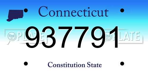 937791 Connecticut License Plate