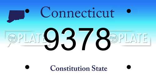 9378 Connecticut License Plate