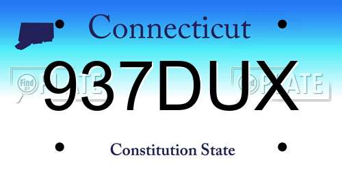 937DUX Connecticut License Plate