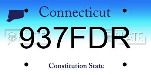 937FDR Connecticut License Plate