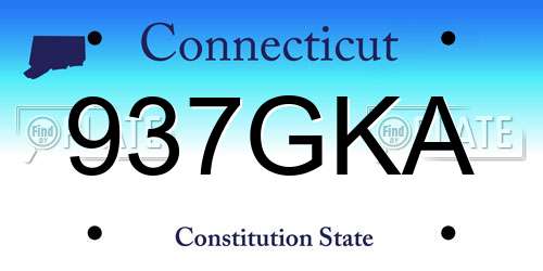 937GKA Connecticut License Plate