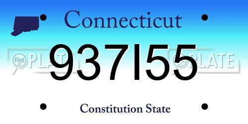 937I55 Connecticut License Plate