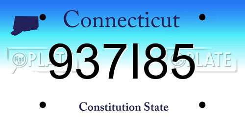 937I85 Connecticut License Plate
