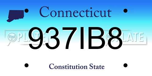 937IB8 Connecticut License Plate
