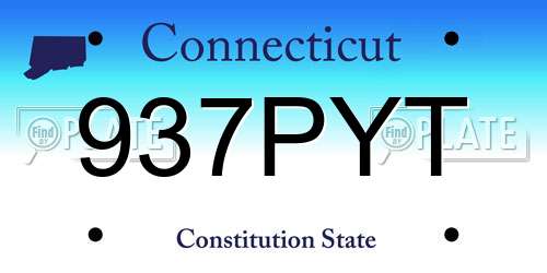 937PYT Connecticut License Plate
