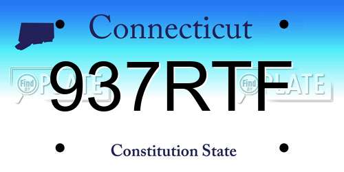 937RTF Connecticut License Plate