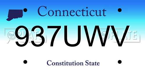 937UWV Connecticut License Plate