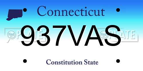 937VAS Connecticut License Plate
