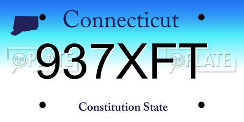 937XFT Connecticut License Plate