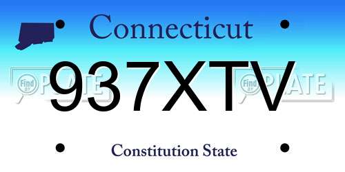 937XTV Connecticut License Plate