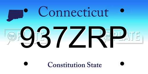 937ZRP Connecticut License Plate