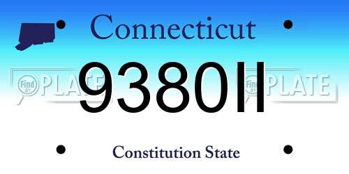 9380II Connecticut License Plate