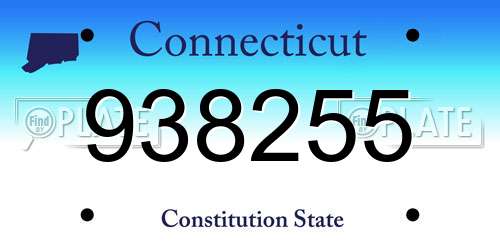 938255 Connecticut License Plate