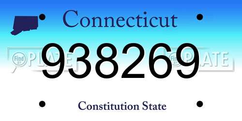 938269 Connecticut License Plate