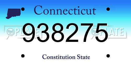 938275 Connecticut License Plate