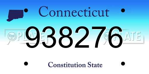 938276 Connecticut License Plate