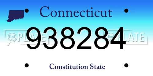 938284 Connecticut License Plate