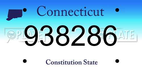 938286 Connecticut License Plate