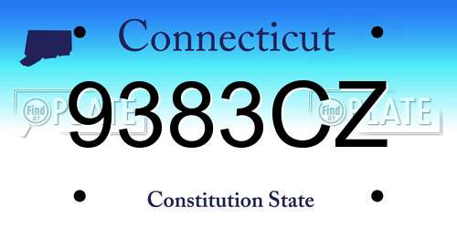 9383CZ Connecticut License Plate