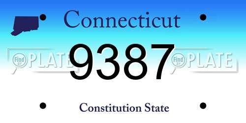 9387 Connecticut License Plate