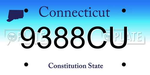 9388CU Connecticut License Plate