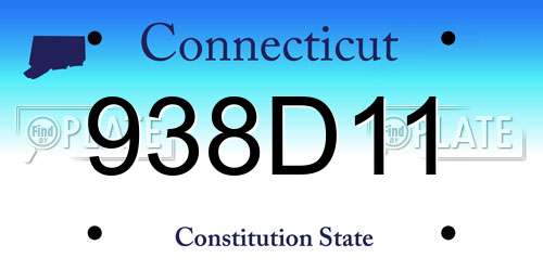 938D11 Connecticut License Plate