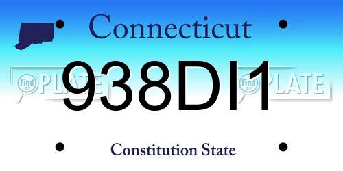 938DI1 Connecticut License Plate