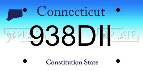 938DII Connecticut License Plate